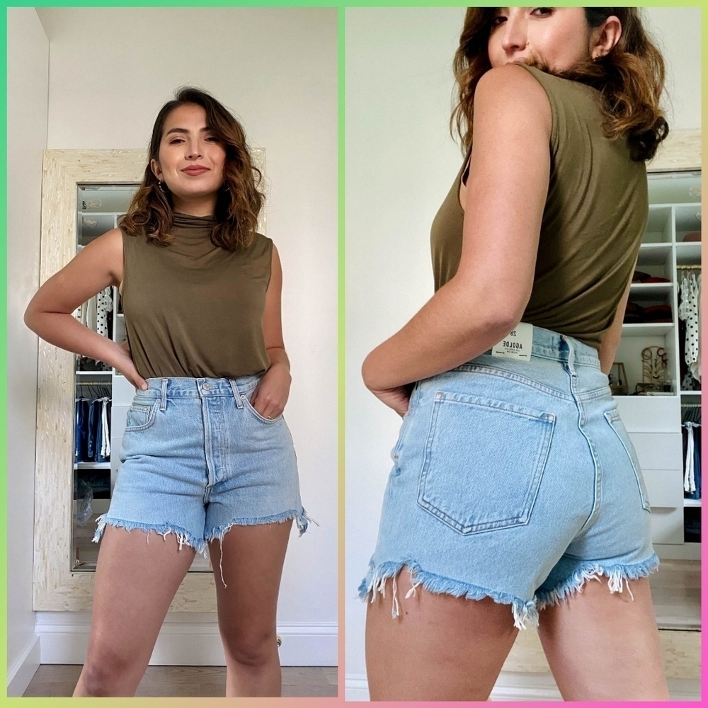 AGOLDE DEE DENIM SHORTS ULTRA HI RISE DIGIT